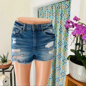 Tokyo Darling Distressed Jean Shorts Blue (size 2)